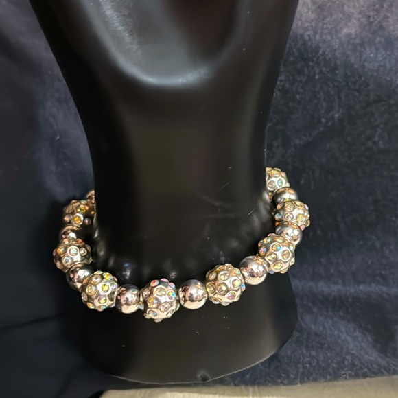 Silver and Aurora Borealis Liz Claiborne Bracelet and Necklace - Picture 4 of 8